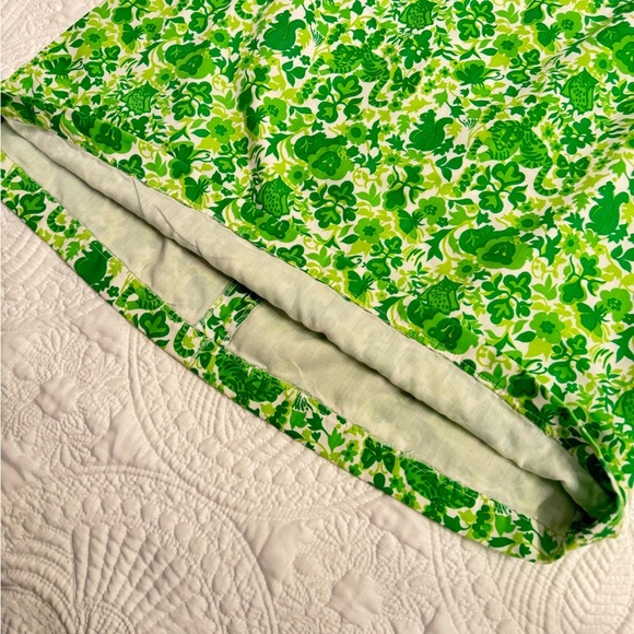 Vintage 1970s “The Lilly” Lilly Pulitzer Mini Skirt Green White Lions Owls - Picture 8 of 11